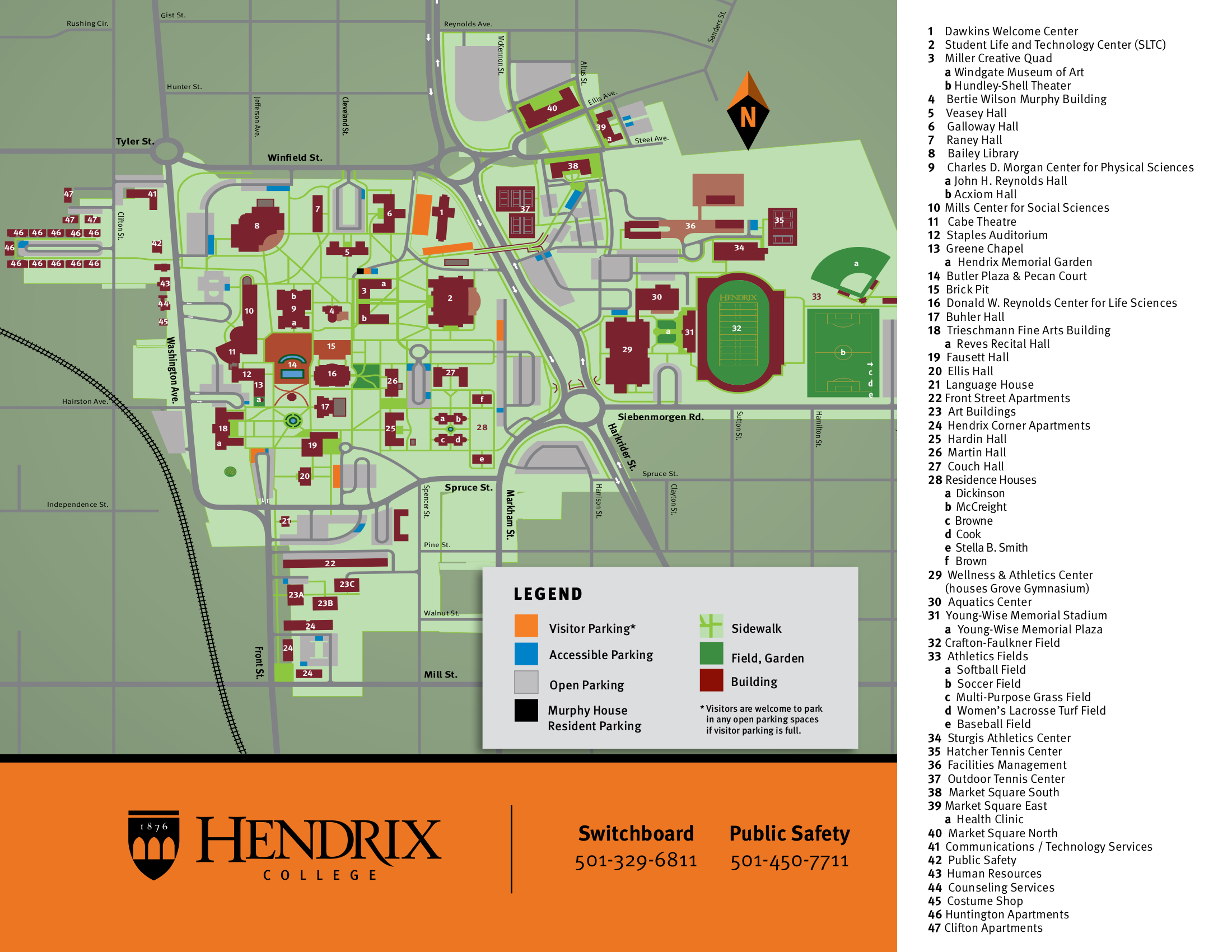 Hendrix Campus Map 